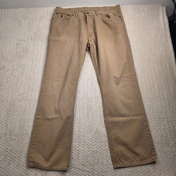 Polo Ralph Lauren Other - Polo Ralph Lauren Straight‎ 650 Pants Men's 38x32 Tan Flat Front Embroidered